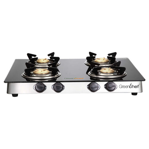 Greenchef Brio Glass Top Gas Stove 4 Burner 