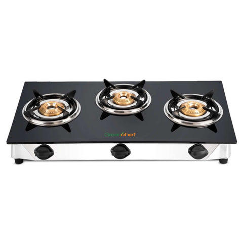 Greenchef Trio Glass Top Gas Stove 3 Burner 