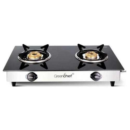 Greenchef Elite Auto Ignition Glass Top Gas Stove 2 Burner 