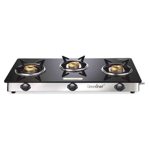 Greenchef Elite Auto Ignition Glass Top Gas Stove 3 Burner 