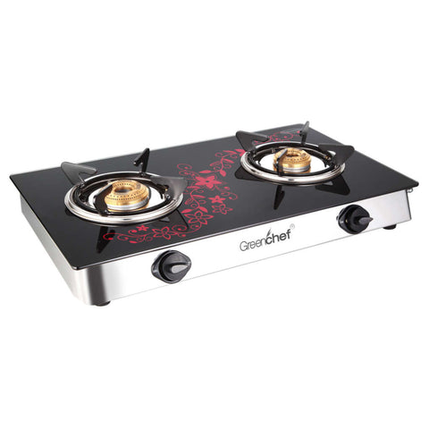 Greenchef Crystal Plus Glass Top Gas Stove 2 Burner 