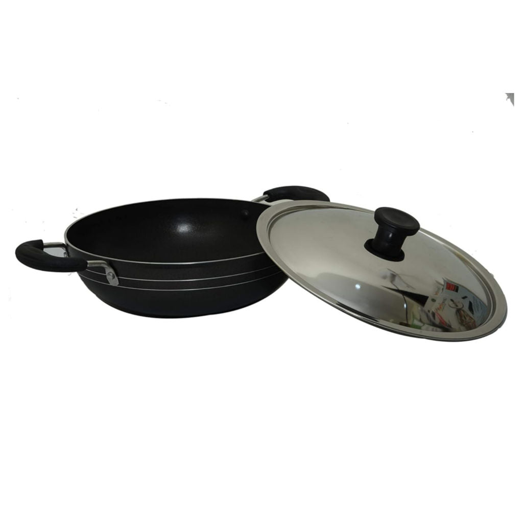 Greenchef Namo Non Stick Kadai With Stainless Steel Lid 260 mm