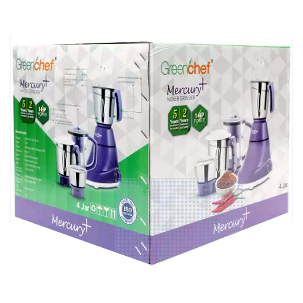 Greenchef Mercury Plus Mixer Grinder 4 Jars Purple