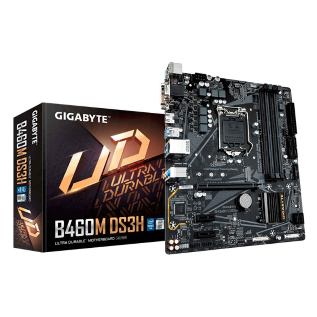 Gigabyte Intel B460M DS3H Ultra Durable Motherboard With 8118 Gaming LAN Anti-Sulfur Resistor & Smart Fan 