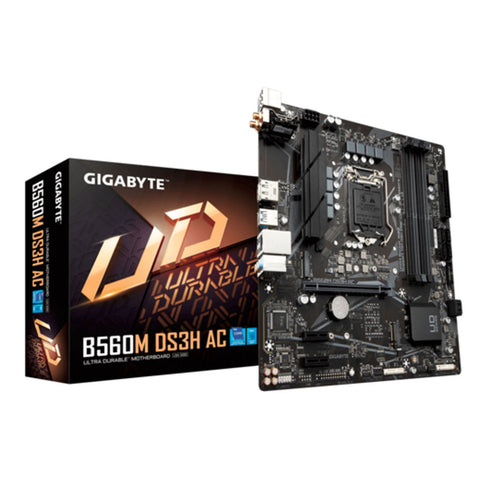 Gigabyte Intel B560M DS3H AC Ultra Durable Motherboard With Direct 6+2 Phases Digital VRM, 8118 Gaming LAN 