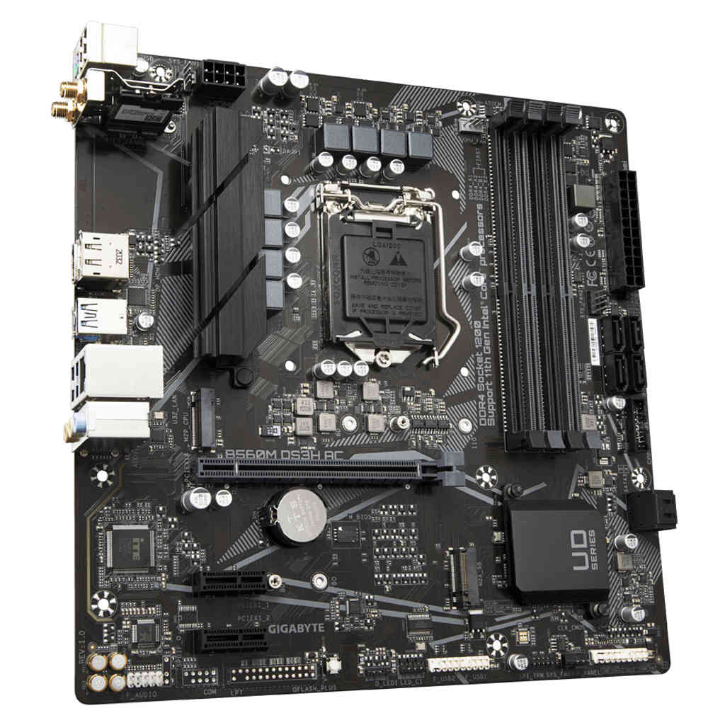 Gigabyte Intel B560M DS3H AC Ultra Durable Motherboard With Direct 6+2 Phases Digital VRM, 8118 Gaming LAN