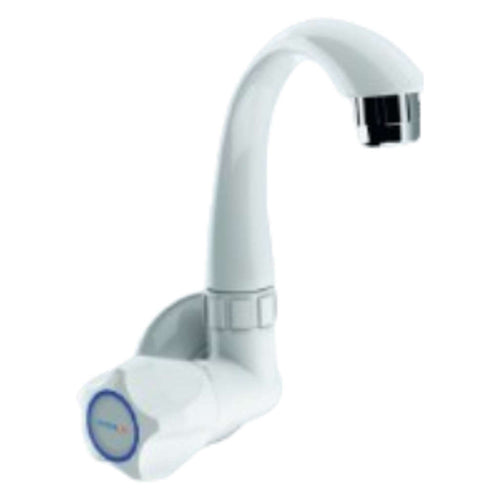 Watertec M Series Angular Wall Sink Tap Short Spout White MS-103018 