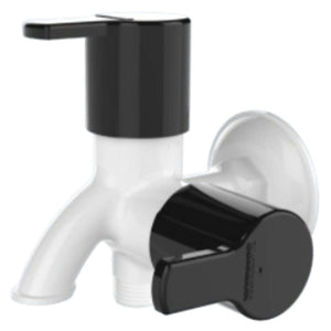 Watertec Flexo Aqua Series 2 Way Bib Tap Black White AQL-144006 