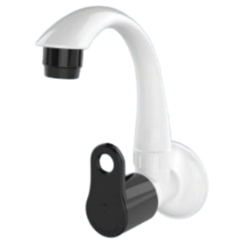 Watertec Flexo Ebony Series Wall Sink Tap Short Spout Black White EBL-146004 