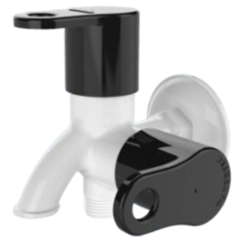 Watertec Flexo Ebony Series 2 Way Bib Tap Black White EBL-146006 