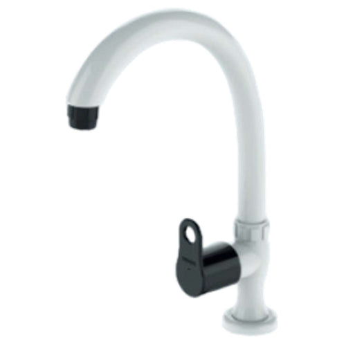 Watertec Flexo Ebony Series Sink Tap Table Mounted Long Spout Black White EBL-146011 