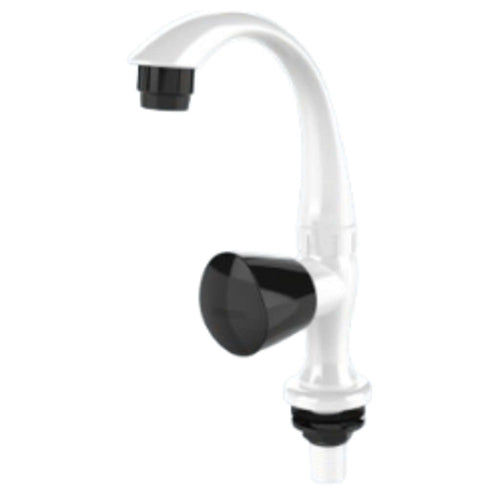 Watertec Flexo Ovlo Series Sink Tap Table Mounted Short Spout Black White OV-812012 