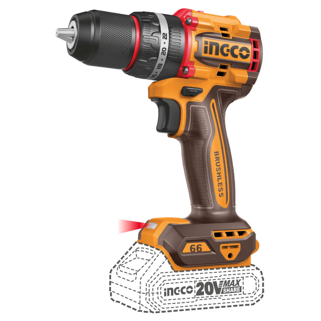 Ingco Compact Brushless Cordless Impact Drill 20 V CIDLI20668