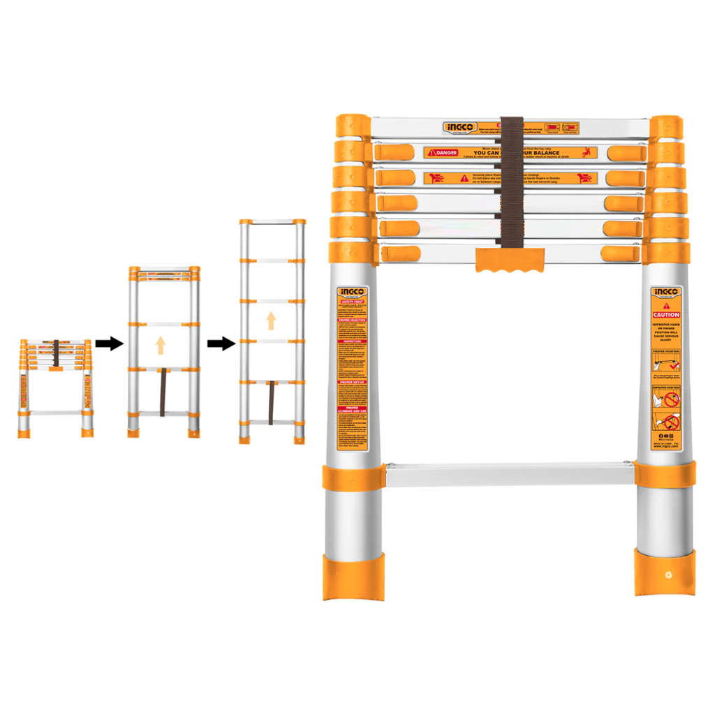 Ingco Telescopic Aluminium Ladder 6 Step HLAD08061 