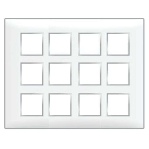 Lisha Woodcraft Cover Plate Glossy Finish White 24 Module 7724 