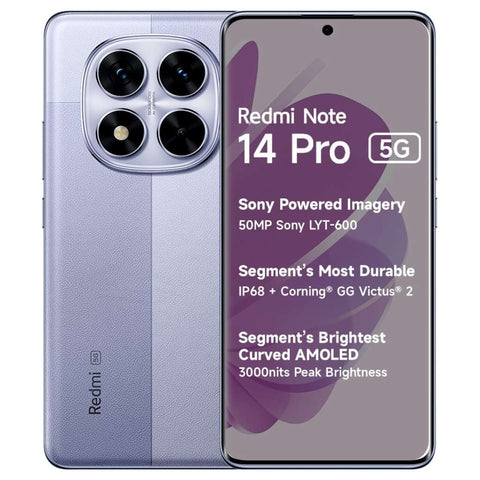 Redmi Note 14 Pro Smartphone 8GB RAM 128GB Storage Phantom Purple 