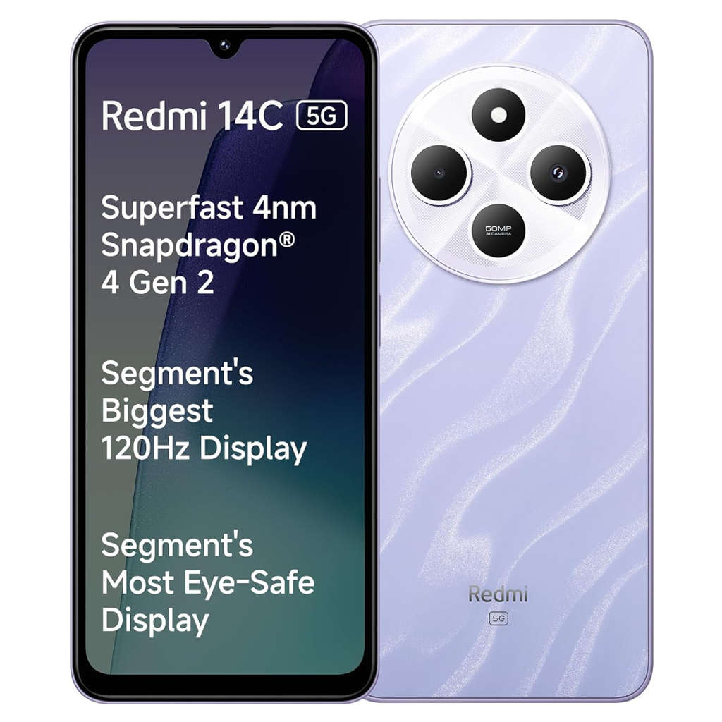 Redmi 14C 5G Smartphone 4GB RAM 128GB Storage Stardust Purple 