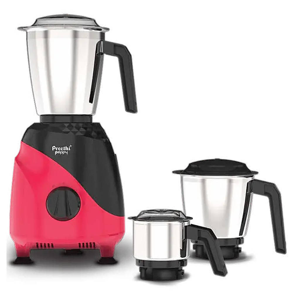 Preethi Peppy Mixer Grinder 3 Jar 750W Red-Black MG-245 