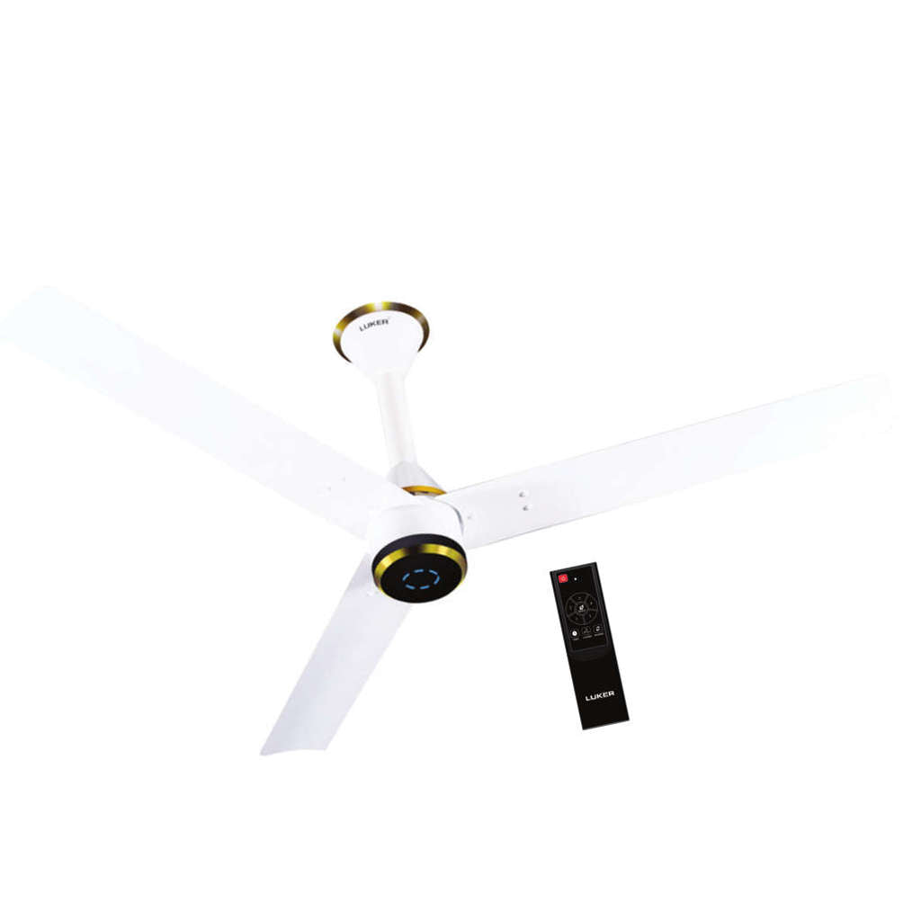 Luker Crown Plus BLDC Ceiling Fan With Remote Control 1200 mm White-White-Black-Gold