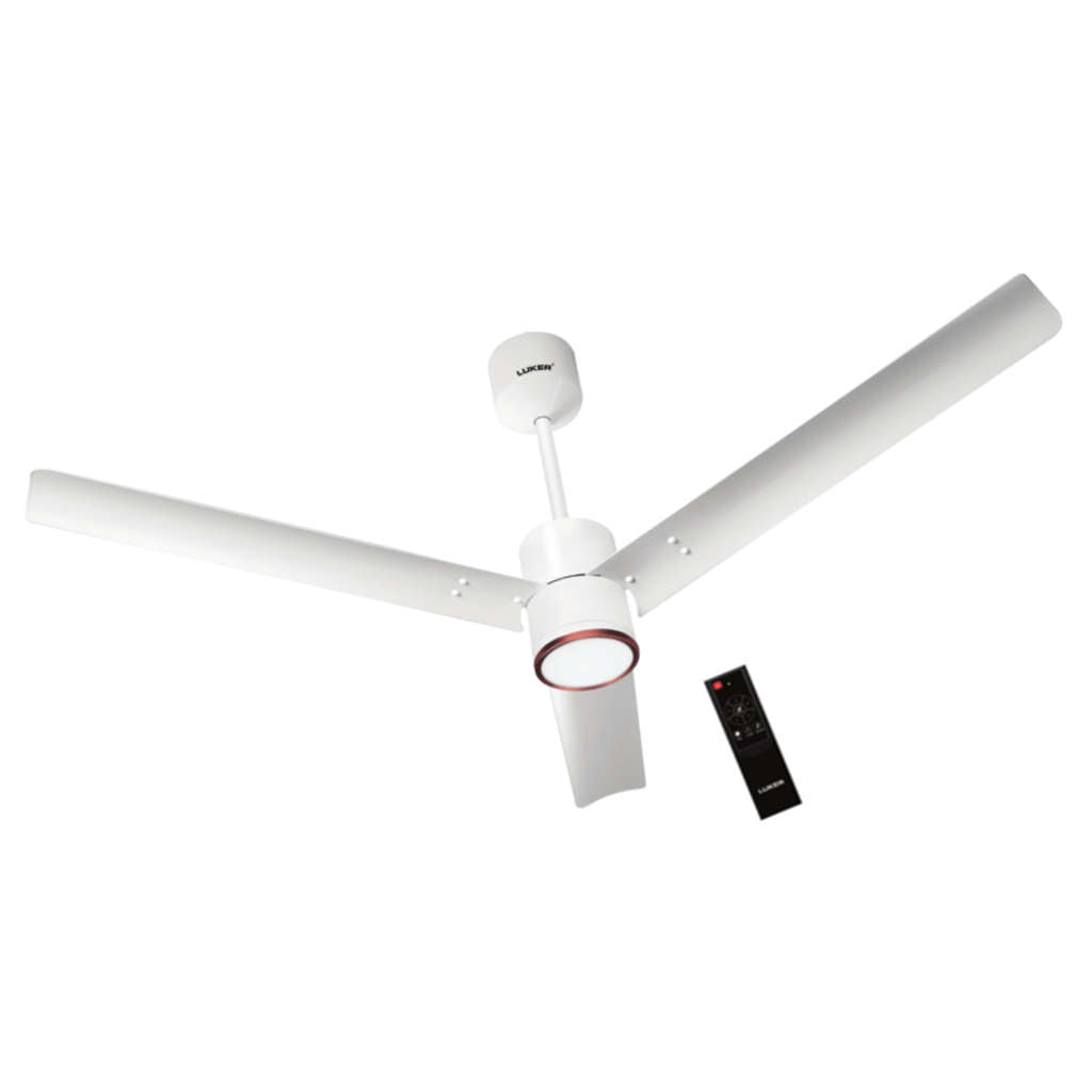 Luker Crown Glow BLDC Ceiling Fan With Remote Control 1200 mm White-White-Copper-3 In 1