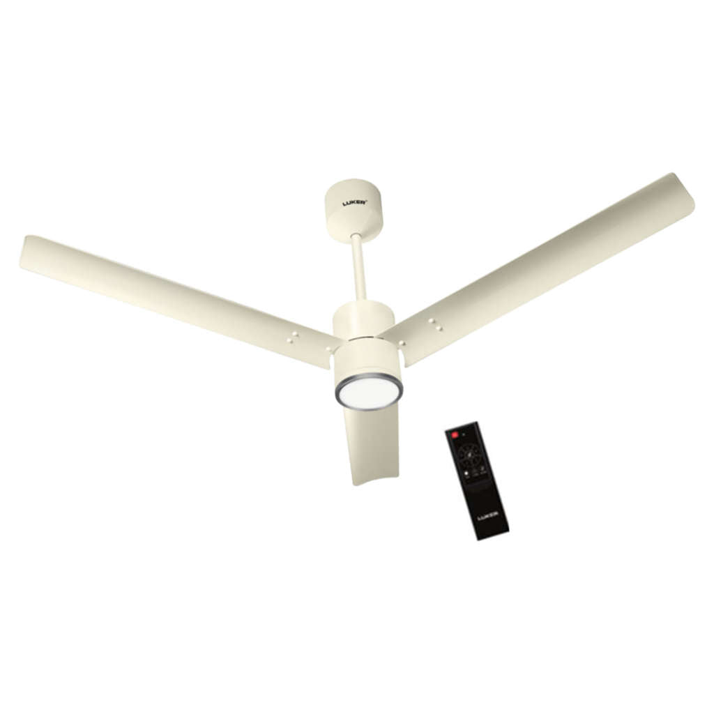 Luker Crown Glow BLDC Ceiling Fan With Remote Control 1200 mm Ivory-Ivory-Gold- 3 In 1