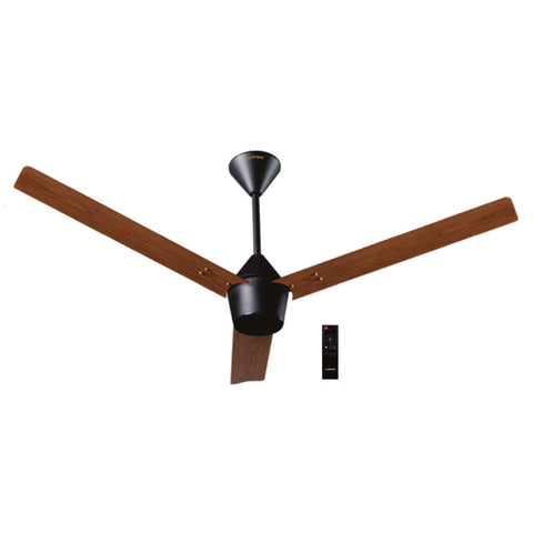 Luker Radial Wooden Range BLDC Ceiling Fan With Remote Control 1200 mm Black Teakwood Black 