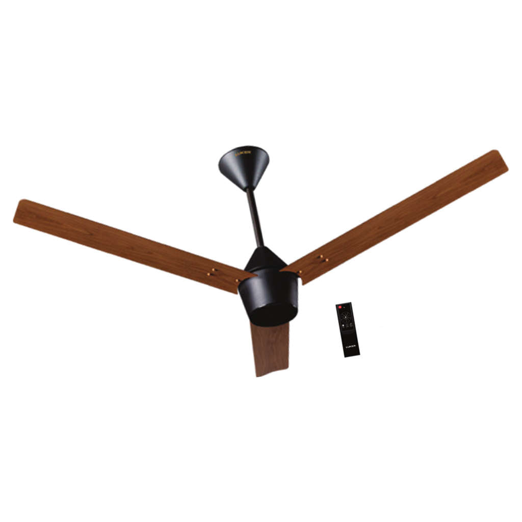 Luker Radial Wooden Range BLDC Ceiling Fan With Remote Control 1200 mm Black Teakwood Black