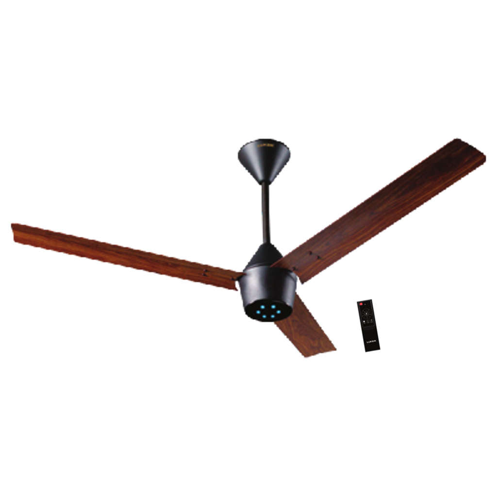 Luker Radial Wooden Range BLDC Ceiling Fan With Remote Control 1200 mm Black Rosewood Black 