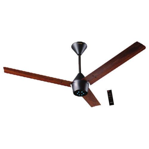 Luker Radial Wooden Range BLDC Ceiling Fan With Remote Control 1200 mm Black Rosewood Black 