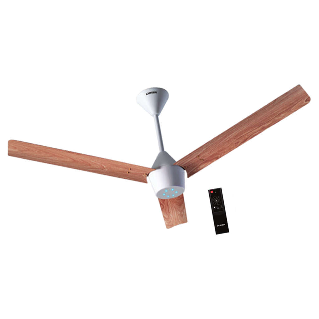 Luker Radial Wooden Range BLDC Ceiling Fan With Remote Control 1200 mm White Maple Black