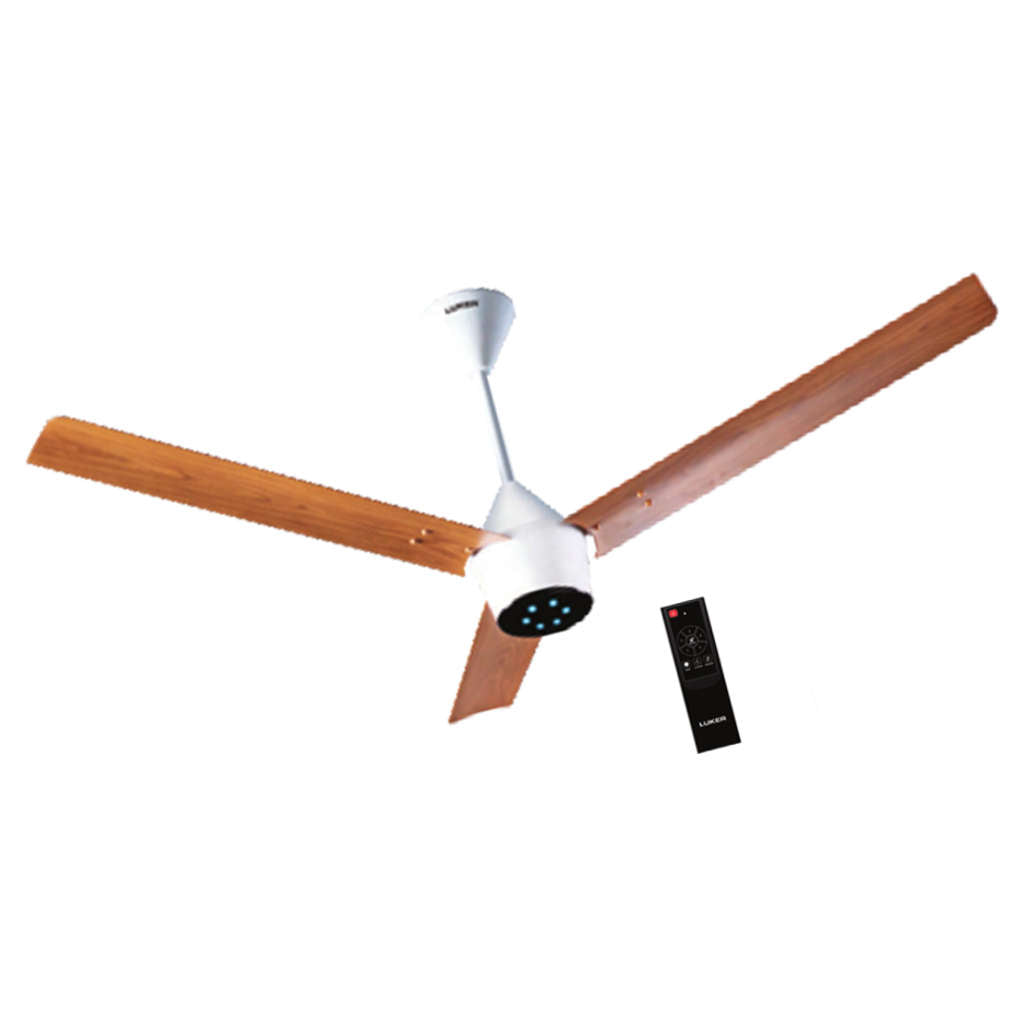 Luker Radial Wooden Range BLDC Ceiling Fan With Remote Control 1200 mm White Teakwood Black