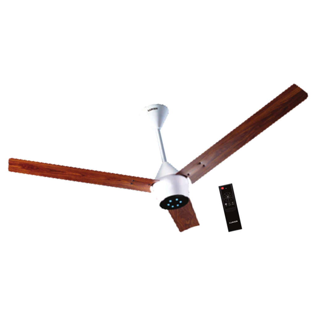 Luker Radial Wooden Range BLDC Ceiling Fan With Remote Control 1200 mm White Rosewood Black