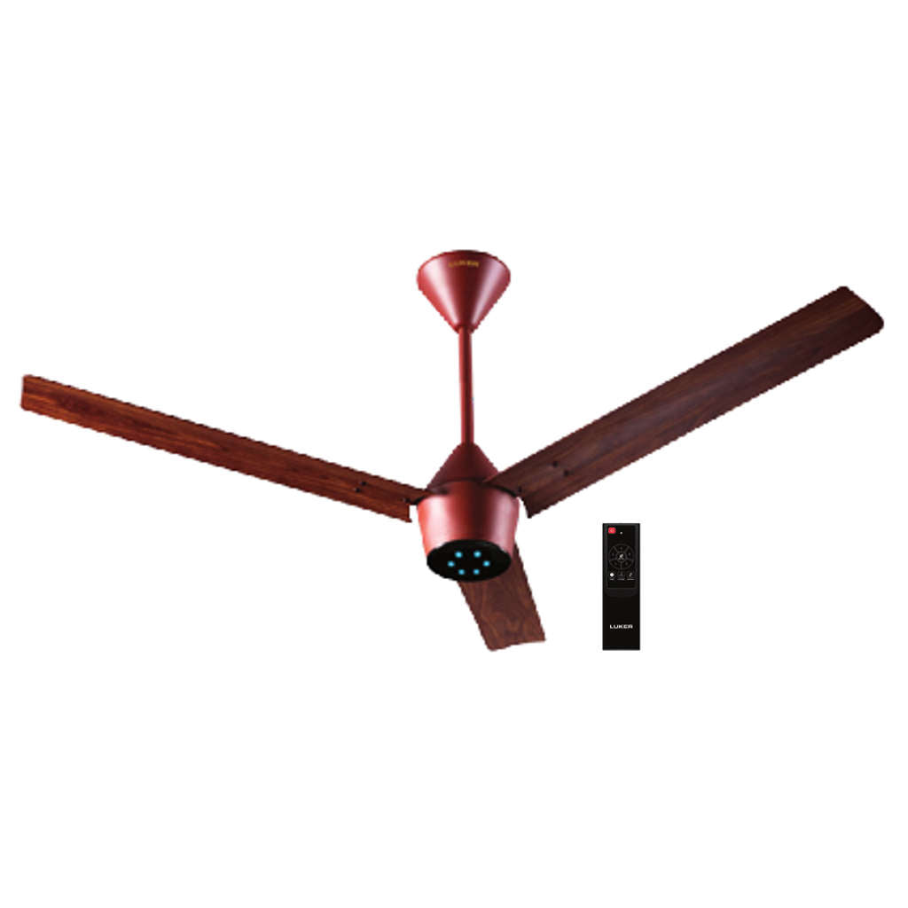 Luker Radial Wooden Range BLDC Ceiling Fan With Remote Control 1200 mm Brown Rosewood Black 