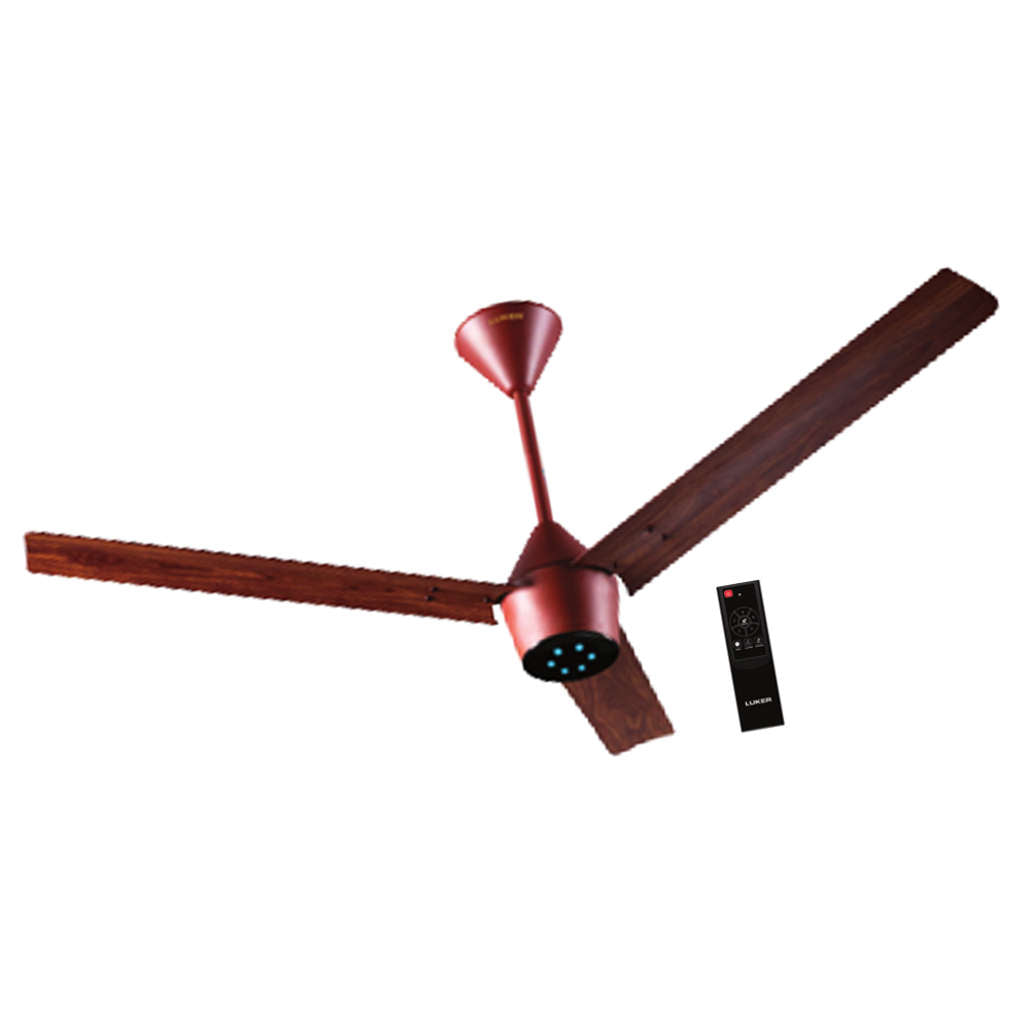 Luker Radial Wooden Range BLDC Ceiling Fan With Remote Control 1200 mm Brown Rosewood Black