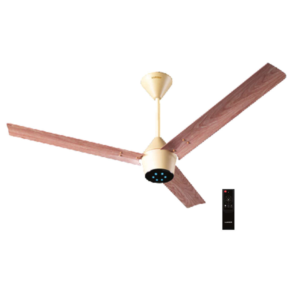 Luker Radial Wooden Range BLDC Ceiling Fan With Remote Control 1200 mm Standstone Maplewood Black 