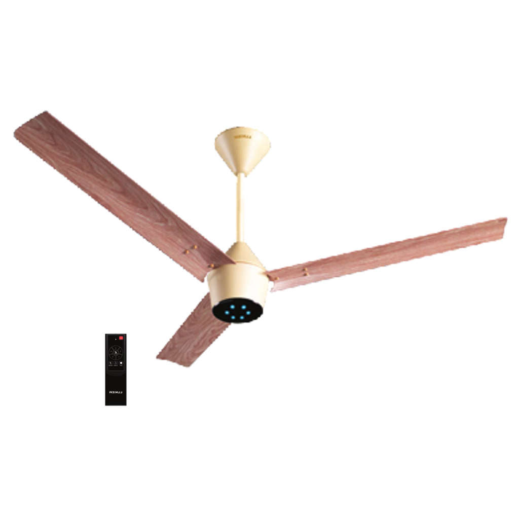 Luker Radial Wooden Range BLDC Ceiling Fan With Remote Control 1200 mm Standstone Maplewood Black