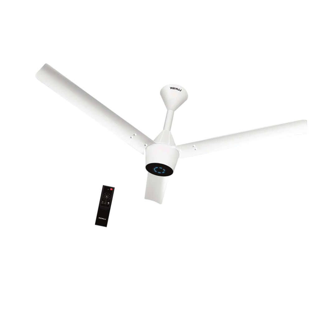 Luker Radial Plus BLDC Ceiling Fan With Remote Control 1200 mm White-White-Black