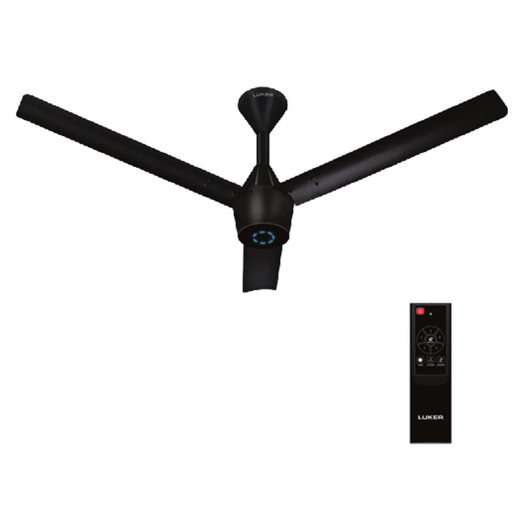 Luker Radial Plus BLDC Ceiling Fan With Remote Control 1200 mm Black-Black-Black 