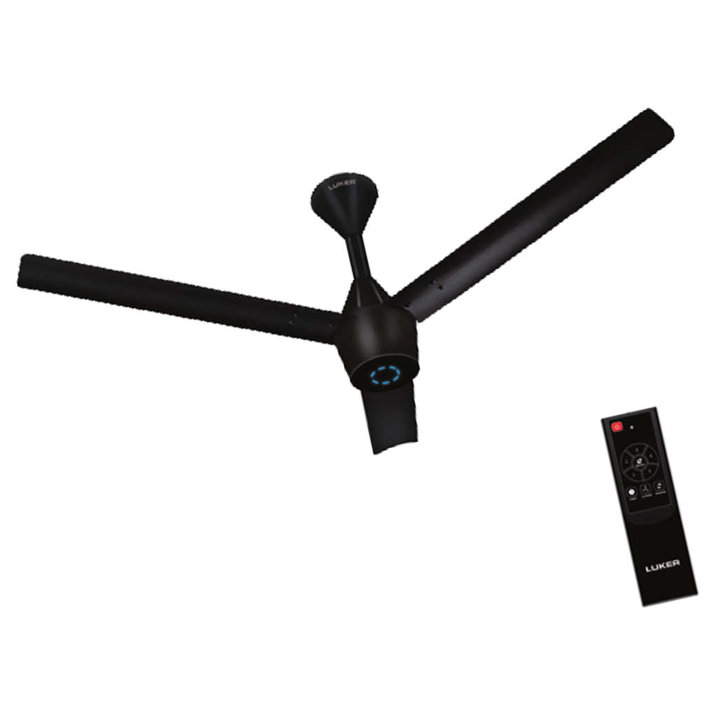 Luker Radial Plus BLDC Ceiling Fan With Remote Control 1200 mm Black-Black-Black