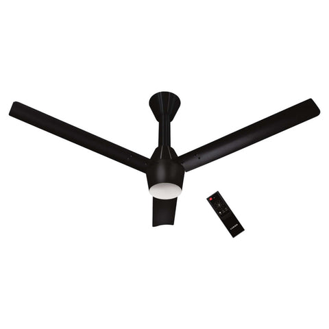 Luker Radial Glow BLDC Ceiling Fan With Remote Control 1200 mm Black-Black-3 In 1 