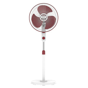 Bajaj Veloce HS Pedestal Fan 400 mm White & Maroon 252137 