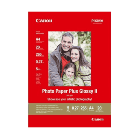 Canon Photo Paper Plus Glossy Size-4x6 Inch Sheets 20 II PP-201 (Pack of 5)