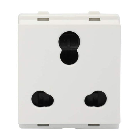 Schneider Livia 3-Pin Socket Outlet with Shutter 10A/16A P2106