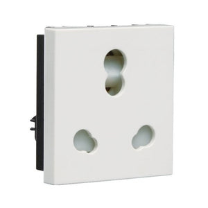 Schneider Opale 3-Pin Socket Outlet with Shutter 6A/16A X2106WH 