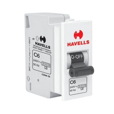 Havells REO 6A Single Pole C Curve MINI MCB DHEMCSPA006 