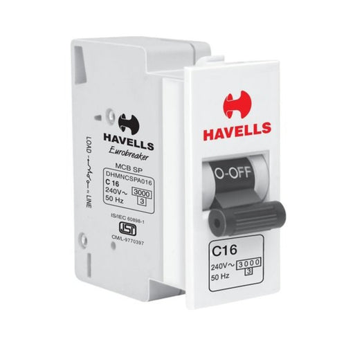 Havells REO 16A Single Pole C Curve MINI MCB DHEMCSPA016 