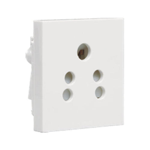 Lisha 2 in 1 Socket With Safety Shutter 6A 240V 2Module White 7011 