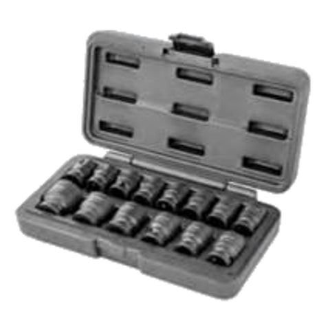 Groz 1/2 Inch Drive Hex Impact Socket Set – 14 Pcs KIT/ISKT/H/1-2/14 