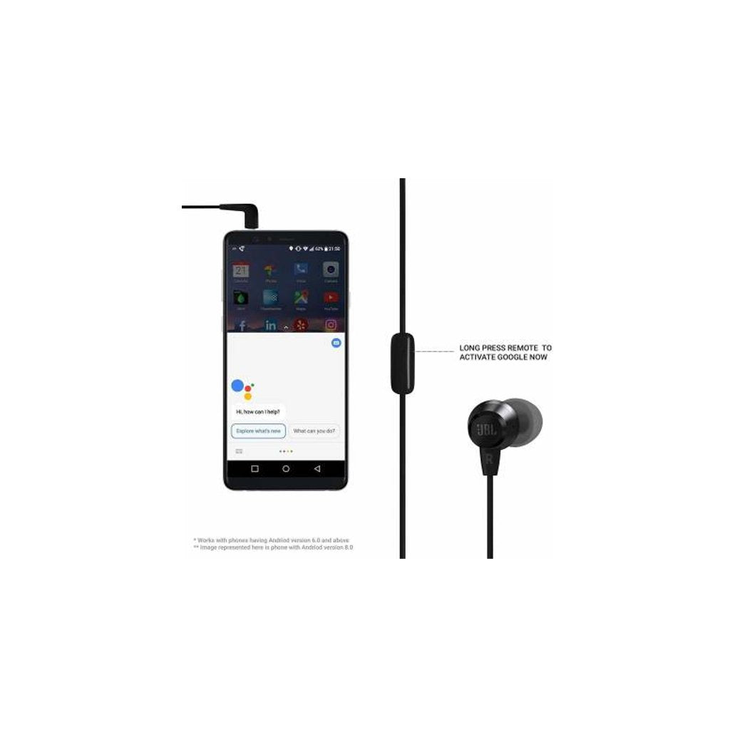 JBL T50HI  Wired In Ear Headphone Black