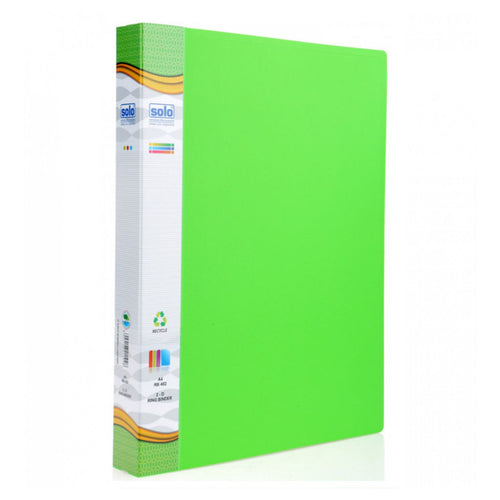 Solo Ring Binder-2-D-Ring Neon Green A4 RB 402 